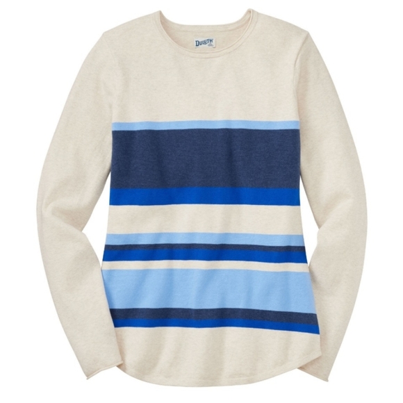 Duluth Trading Co Sweaters - Duluth Trading Co. Shiftless Crewneck Sweater Womens Sz Medium Blue Colorblock‎